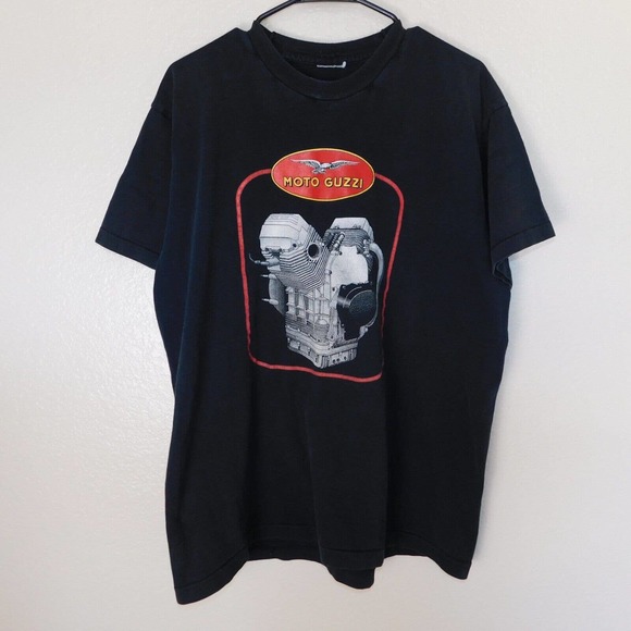 Vintage Moto Guzzi Wyoming Shirt Adult XL Biker Jackson Hole 90s Single Stitch - Picture 1 of 15